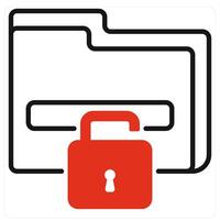 Unlock Folder icon in red color vector