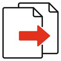 Copy File icon in red color vector