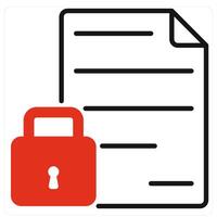 Lock File icon in red color vector