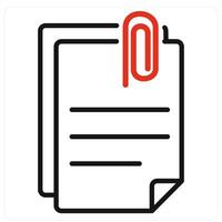 Attach File icon in red color vector