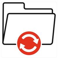 Sync File icon in red color vector