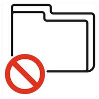 Folder Error icon in red color vector