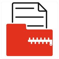 Zip File icon in red color vector