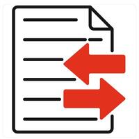 File Transfer icon in red color vector