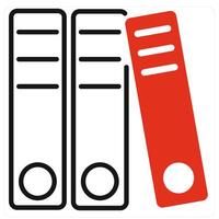 Files icon in red color vector