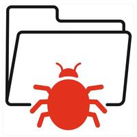 Bug Folder icon in red color vector