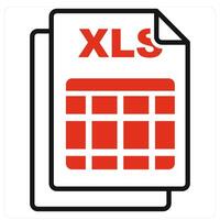 Excel File icon in red color vector