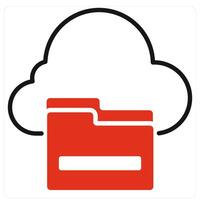 Cloud File icon in red color vector
