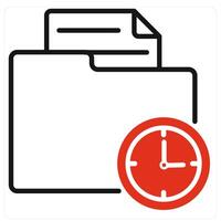 Folder History icon in red color vector