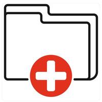 New Folder icon in red color vector