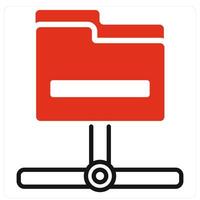 Network Folder icon in red color vector