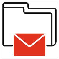 Email Folder icon in red color vector