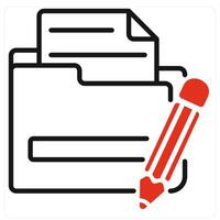 Edit Folder icon in red color vector