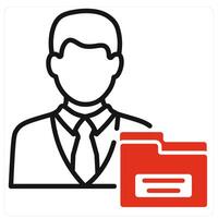 Personal Folder icon in red color vector