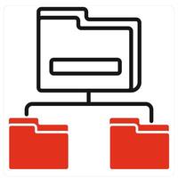 Subfolder icon in red color vector