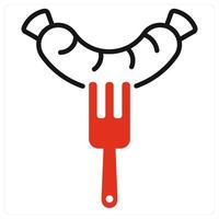 Sausage icon in red color vector