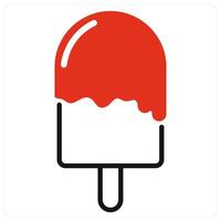 Popsicle icon in red color vector