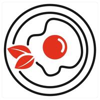 Omelette icon in red color vector
