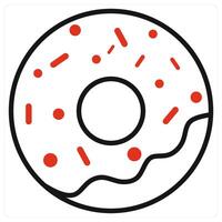 Donut icon in red color vector