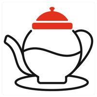 Tea icon in red vector