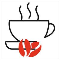 Coffee icon in red color vector