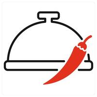 Spicy Food icon in red color vector