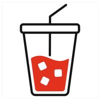 Soft Drink icon in red color vector