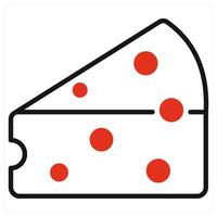 Cheese icon in red color vector