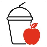 Fruit Juice icon in red color vector
