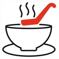 Soup icon in red color vector