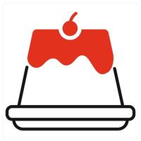 Pudding icon in red color vector