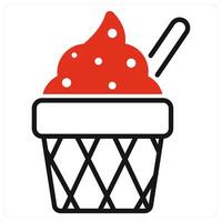 Ice Cream icon in red color vector