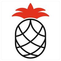 Pineapple icon in red color vector