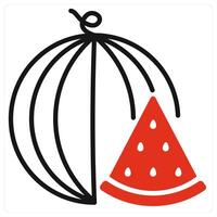 Watermelon icon in red color vector