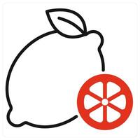 Lemon icon in red color vector