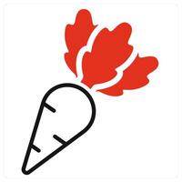 Carrot icon in red color vector
