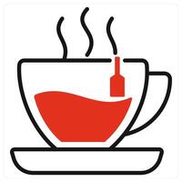 Tea icon concept in red color vector