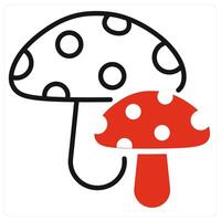 Mushrooms icon in red color vector