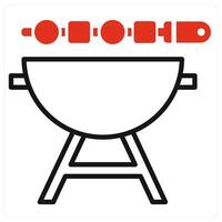 Barbecue icon in red color vector