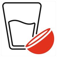 Coconut Milk icon in red color vector