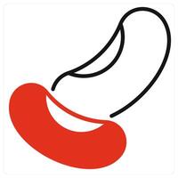 Beans icon in red color vector