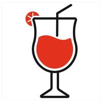 Mocktail icon in red color vector