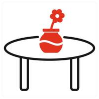 Table icon in red color vector