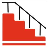 Staircase icon in red color vector