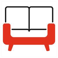 Couch icon in red color vector