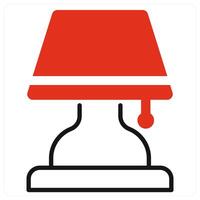 Lamp icon in red color vector