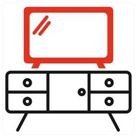 TV icon in red color vector