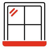 Window icon in red color vector