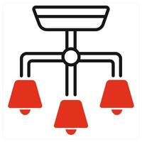 Ceiling Lamp icon in red color vector