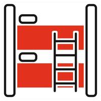 Bunk Bed icon in red color vector
